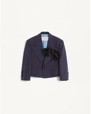 Valentino Viscose Jacket With Bow in Blue | Lyst