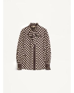 Valentino Twill Shirt With Plus De Pois Print - White