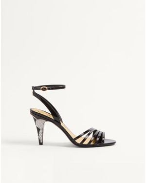 Valentino Garavani Ladycrush Patent Leather Sandal With Crystals 85Mm - White