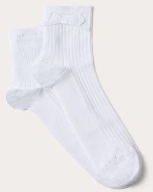 Valentino Socks With Bow Detail - White