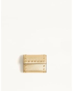 Valentino Garavani Rockstud Trifold Wallet - Natural