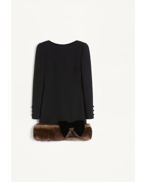 Valentino Wool Crepe Short Dress - Black