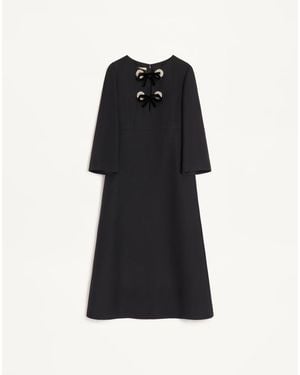 Valentino Crepe Couture Midi Dress - Black