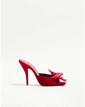 Valentino Garavani Marie A Velvet Slide Sandal 105Mm Rosso 36.5 - Red