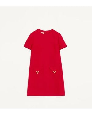 Valentino Crepe Couture Short Dress - Red