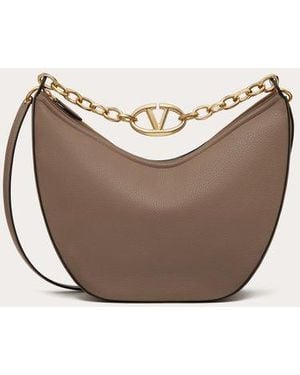 Valentino Garavani Hobo Media Vlogo Moon Bag - Marrone