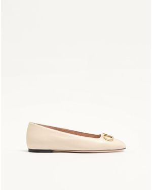 Valentino Garavani Vlogo Signature Ballerina - Natural
