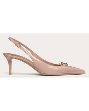 Valentino Garavani Décolleté slingback vlogo the bold edition in vernice 60mm - Rosa