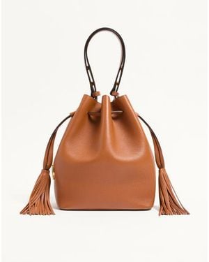 Valentino Garavani So Seau Medium Leather Bucket Bag - Brown