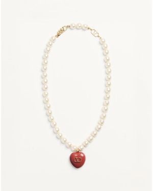 Valentino Garavani Coeur Royal Necklace - White