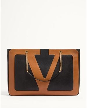 Valentino Garavani Viva Superstar Large Nappa Leather Shopping Bag - Black