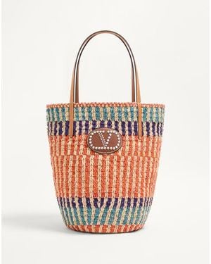 Valentino Garavani Raffia Shopping Bag - White