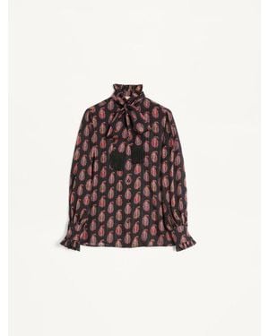 Valentino Pekin-Hemd Mit Voyage Imaginaire-Print Frau - Rot