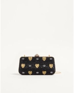Valentino Garavani Carry Secrets Minaudiere Mit Strass-Cour De Cœur-Motiv Frau - Weiß