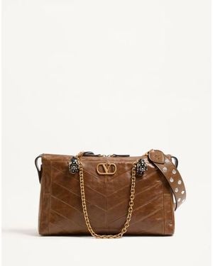 Valentino Garavani Panthea Shoulder Bag - Brown