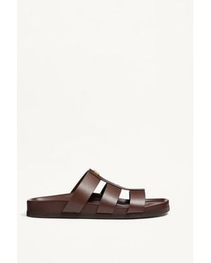 Valentino Garavani Studshield Slide Sandal - Brown