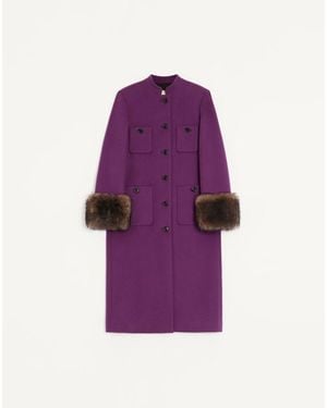 Valentino Compact Drap Coat - Purple