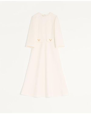 Valentino Crepe Couture Midi Dress 38 - Natural