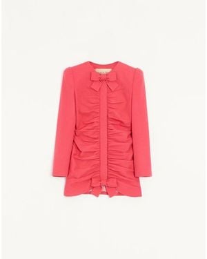 Valentino Crispy Light Wool Jacket - Pink