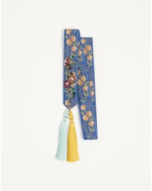 Valentino Garavani Embroidered Viscose Bandeau Scarf - Blue