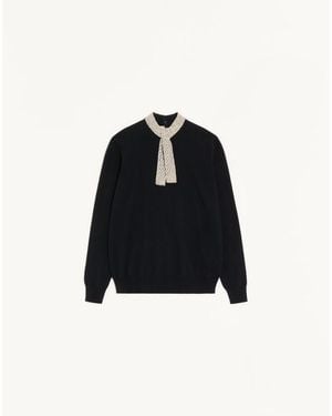 Valentino Embroidered Wool Jumper - Blue