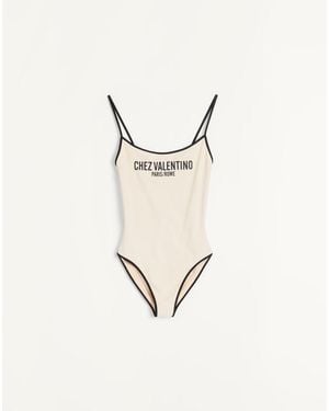 Valentino Lycra Piqué Swimsuit - Natural