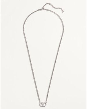 Valentino Garavani Vlogo Signature Metal Necklace - Natural