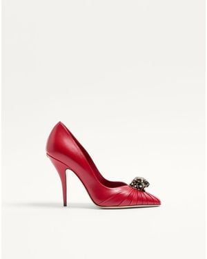 Valentino Garavani Panthea Goatskin Court Shoes 105Mm 36.5 - Red