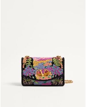 Valentino Garavani Vain Embroidered Shoulder Bag - White
