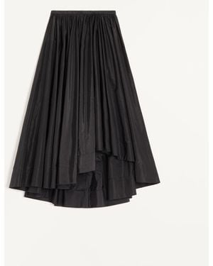 Valentino Taffeta Midi Skirt - Black