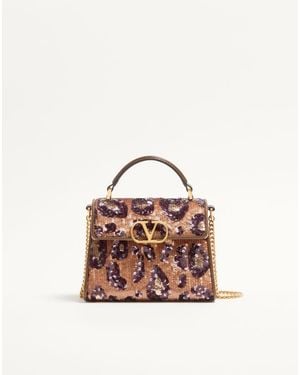 Valentino Garavani Vsling Mini Embroidered Animalier Handbag - Pink
