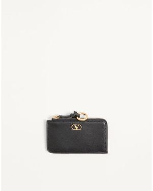 Valentino Garavani Vlogo Signature Zip-Around Charm Cardholder - White