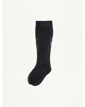 Valentino Lycra-Kniestrümpfe Mit Blumenmuster Frau - Schwarz