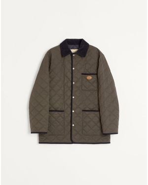 Valentino Quilted Nylon Shirt Jacket With Vlogo Patch - Brown