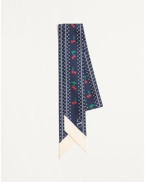 Valentino Garavani Cherryfic Silk Bandeau Scarf - Blue
