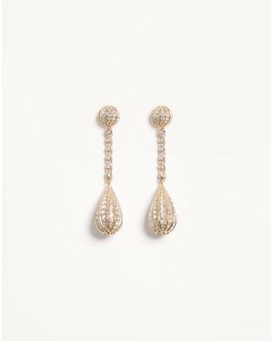 Valentino Garavani Pendientes Poetique Des Gouttes En Metal Y Cristales De Swarovski Mujer - Neutro