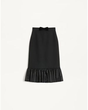 Valentino Crepe Couture Midi Skirt 36 - Black