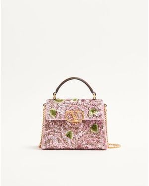 Valentino Garavani Borsa A Mano Mini Vsling Ricamata Donna - Rosa