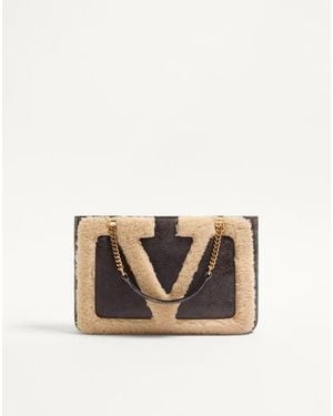 Valentino Garavani Viva Superstar Small Sheepskin Shopping Bag - White