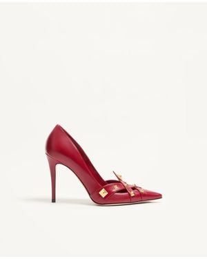 Valentino Garavani Studdy Kidskin Court Shoes 100Mm 35.5 - Pink