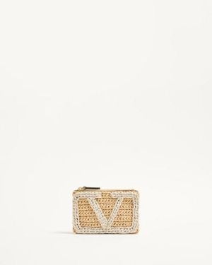 Valentino Garavani Viva Superstar Pochette Aus Synthetischem Raffia Frau - Natur