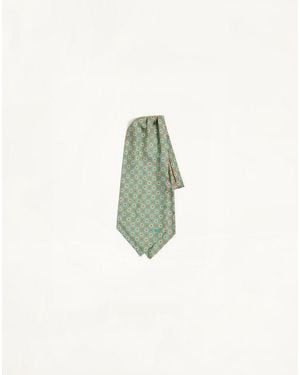 Valentino Garavani Silk Ascot With Pointy Motif - Green