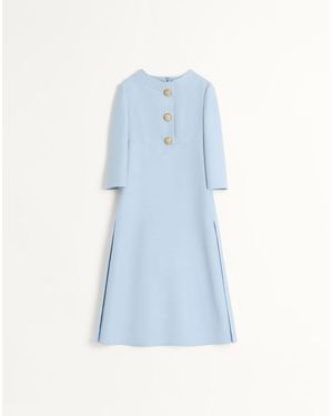 Valentino Crepe Couture Midi Dress - Blue