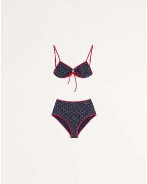 Valentino Lycra Bikini With Cherryfic Print - White