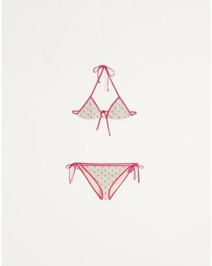 Valentino Gelatin Print Lycra Bikini With Polka Dots - Pink