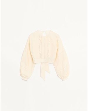 Valentino Couture Linen Top - White