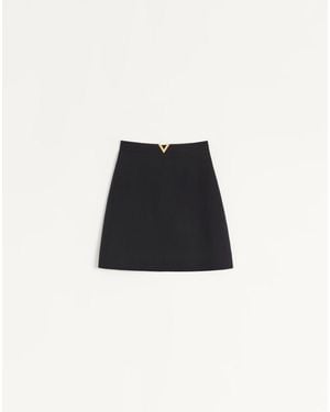 Valentino Crepe Couture Short Skirt - Black