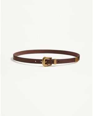 Valentino Garavani Vlogo Signature Calfskin Belt 20 Mm - Natural