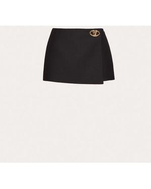 Valentino Crepe Couture Skort - Black