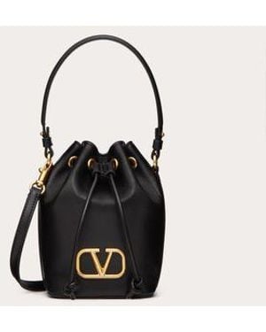 Valentino Garavani Mini Vlogo Signature Bucket Bag - Black